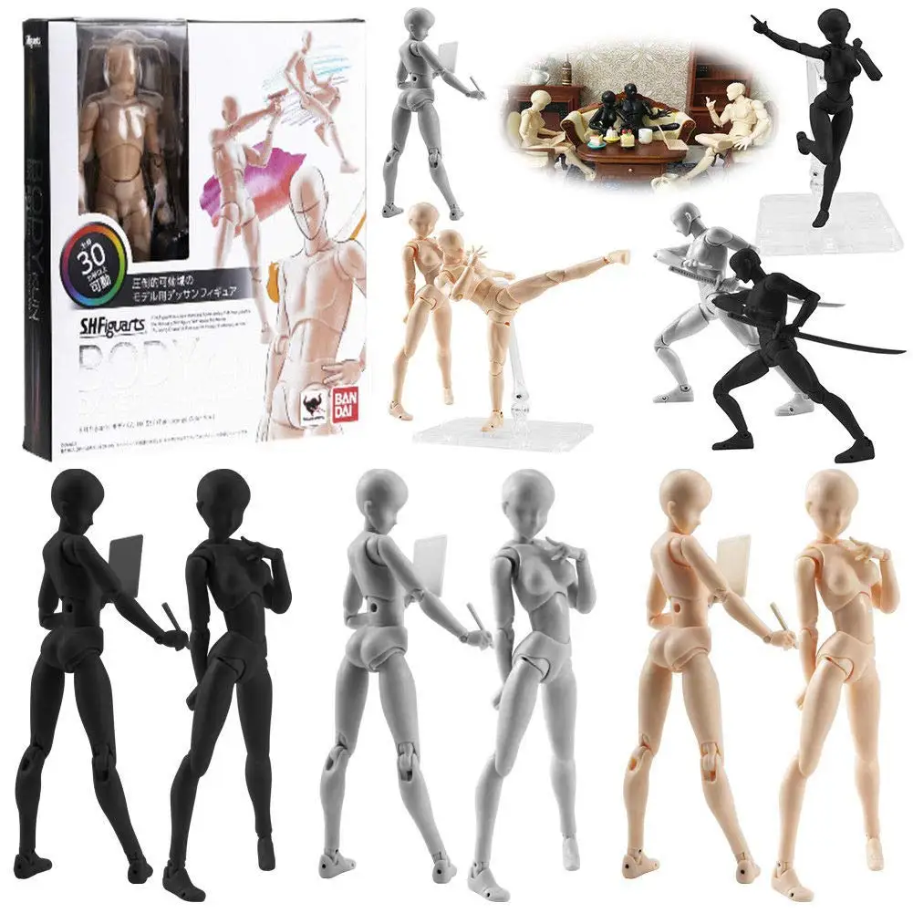 

SHFiguarts Body Kun DX Set movable Figures BODY KUN / BODY CHAN Grey / Orange Color Ver PVC Action Figure Collectible Model Toys