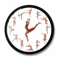 muscle anatomy ballet dancer wall clock anatomical man yoga dancer pose round clock watch novelty medical artwork home decor