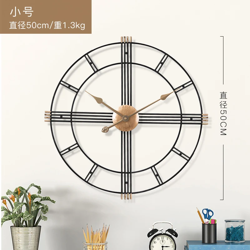 Роскошные минималистичные настенные часы креативные металлические для гостиной