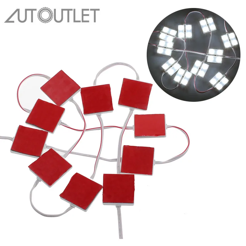 AUTOUTLET 10 pcs 40LED Module LED DC12V Waterproof Advertisement Design Modules White FOR RGB Color Super Bright Lighting | Автомобили и