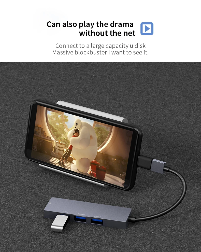 4in1Type-C к HDMI USB2.0 3,0 PD Многофункциональный узловой центр для смартфона компьютера HDTV для Macbook huawei Mate10 20 P20 samsung S8