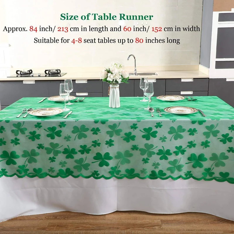 В стиле Св. Патрика День Святого Валентина скатерть 60x84 дюйма зеленого цвета с