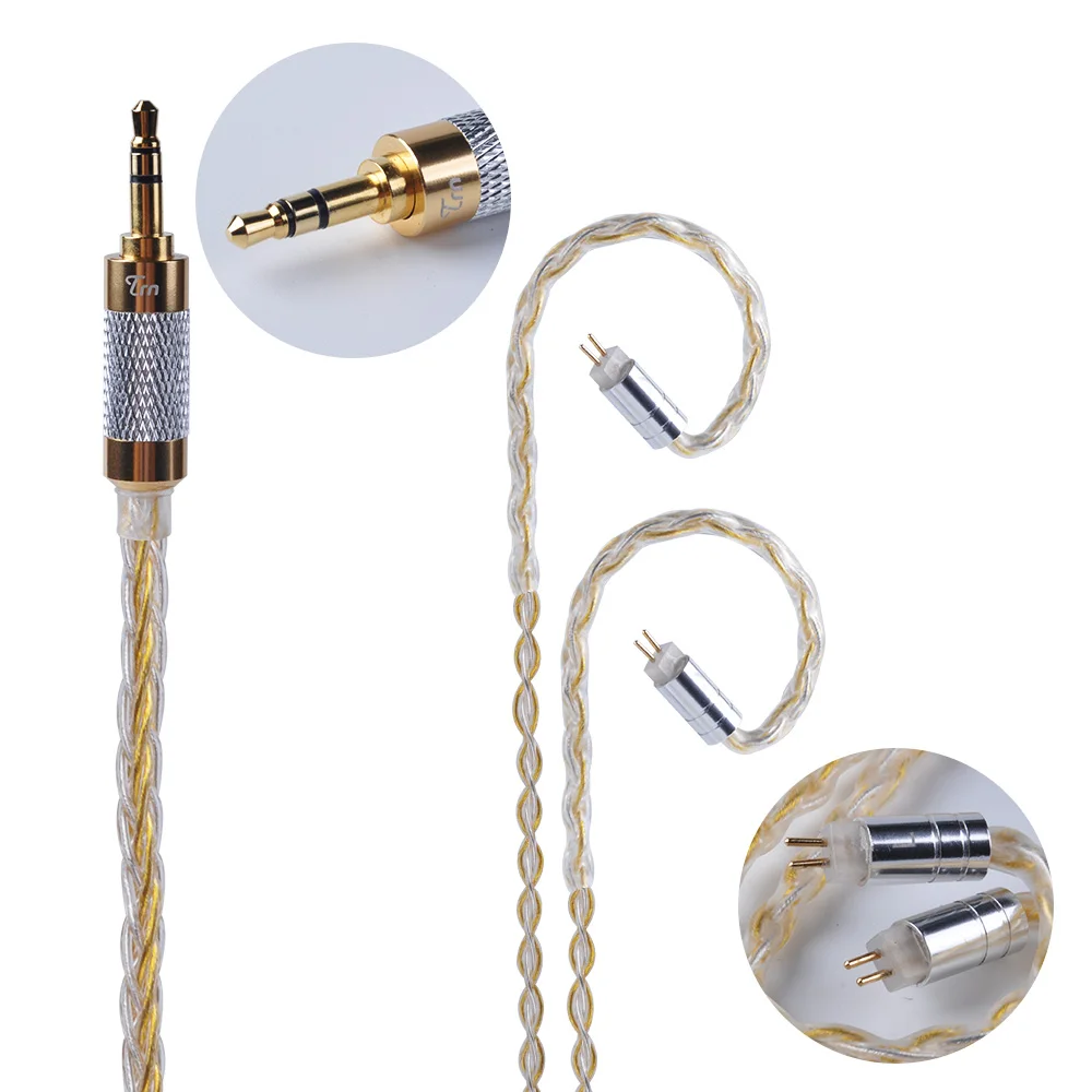 Новый TRN Медный Серебряный смешанный обновленный кабель 2 5/3 5 мм сбалансированный