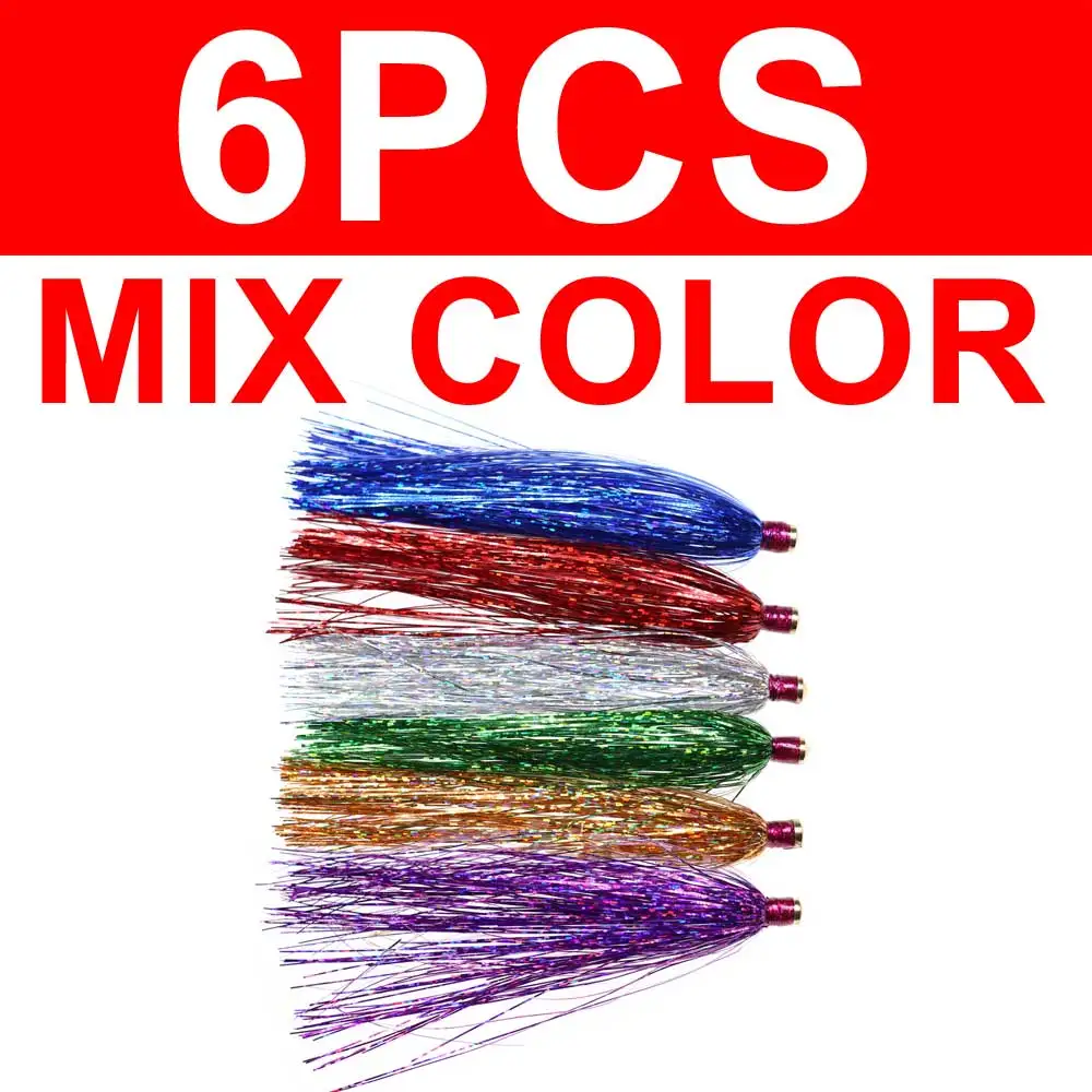 mix color 6pcs 6 шт. соленая вода/приманка для пресноводных рыб мигалка тубус слайдер чайные аппараты летают искусственные приманки 85 мм зеленый синий силивер глоден - Цвет: mix color 6pcs