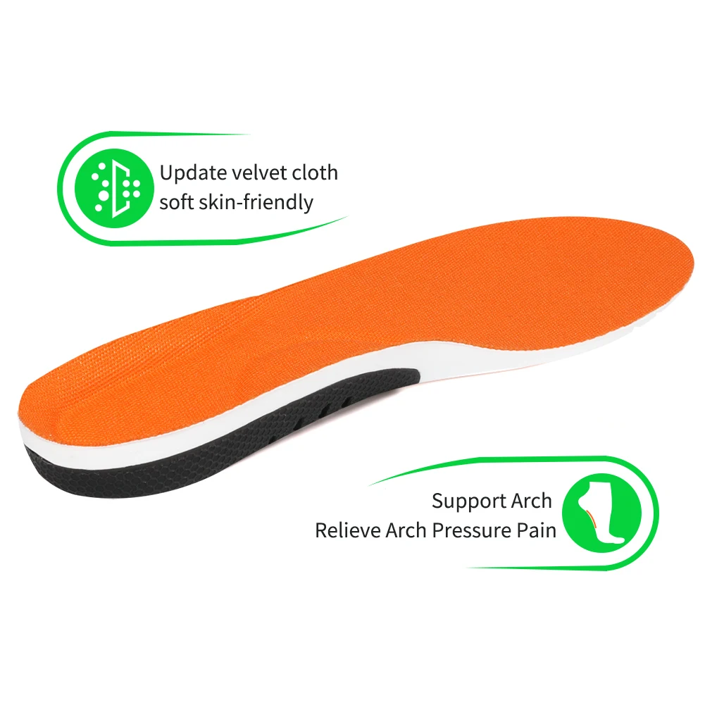 BANGNI Sport Insoles Arch Support Insert PU Shock Absorption Plantar Fasciitis Running Shoes Pad Feet Heel Pain for Men Women