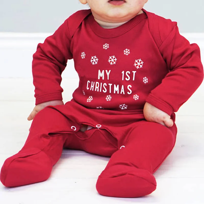 Мой 1 й Рождественский комбинезон для мальчиков Детский с длинными рукавами