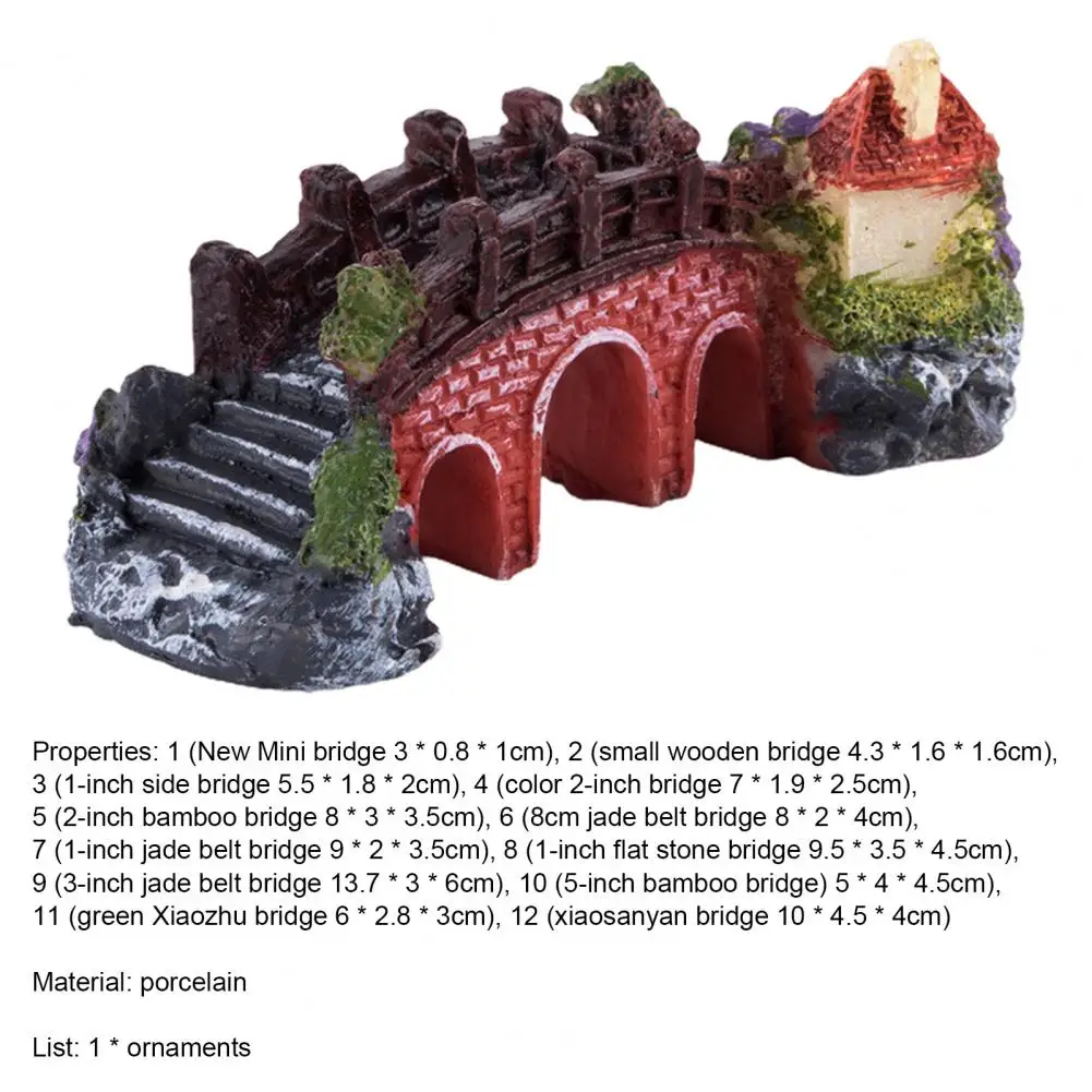 

2021 Decorative Accessory Distinctive Porcelain Crafts Waterscape Bridge Decoration for Home Decor Garden Statues Bonsai Supply