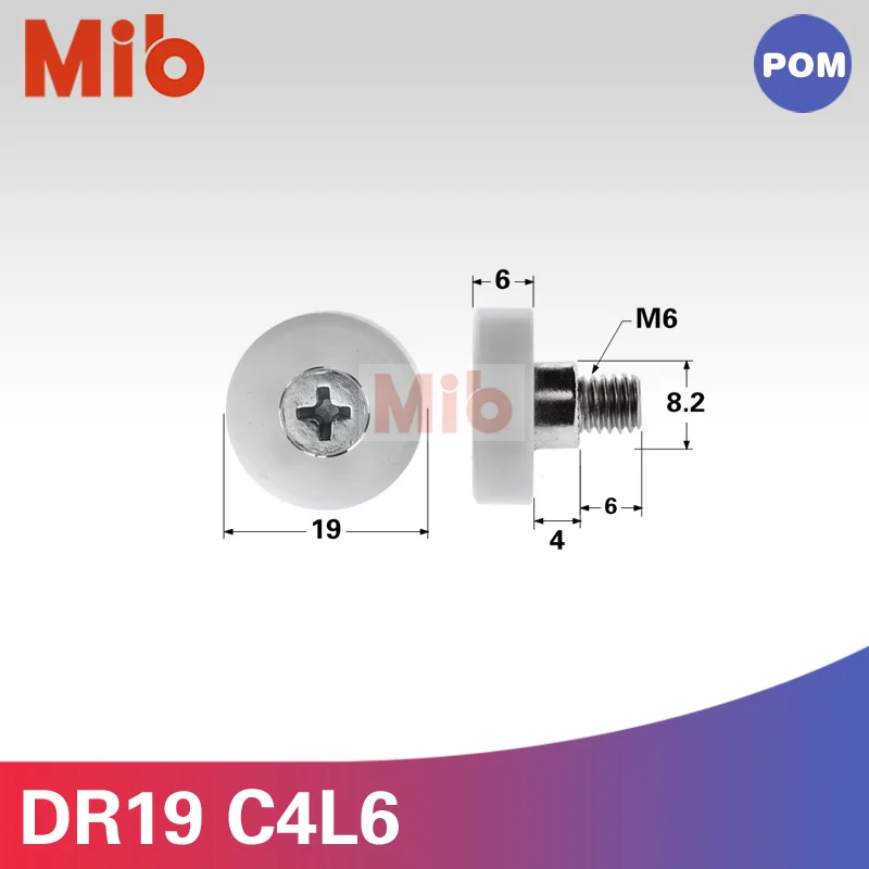10 шт./лот внешний диаметр 19 мм пластиковый шарикоподшипник колесный ролик DR19