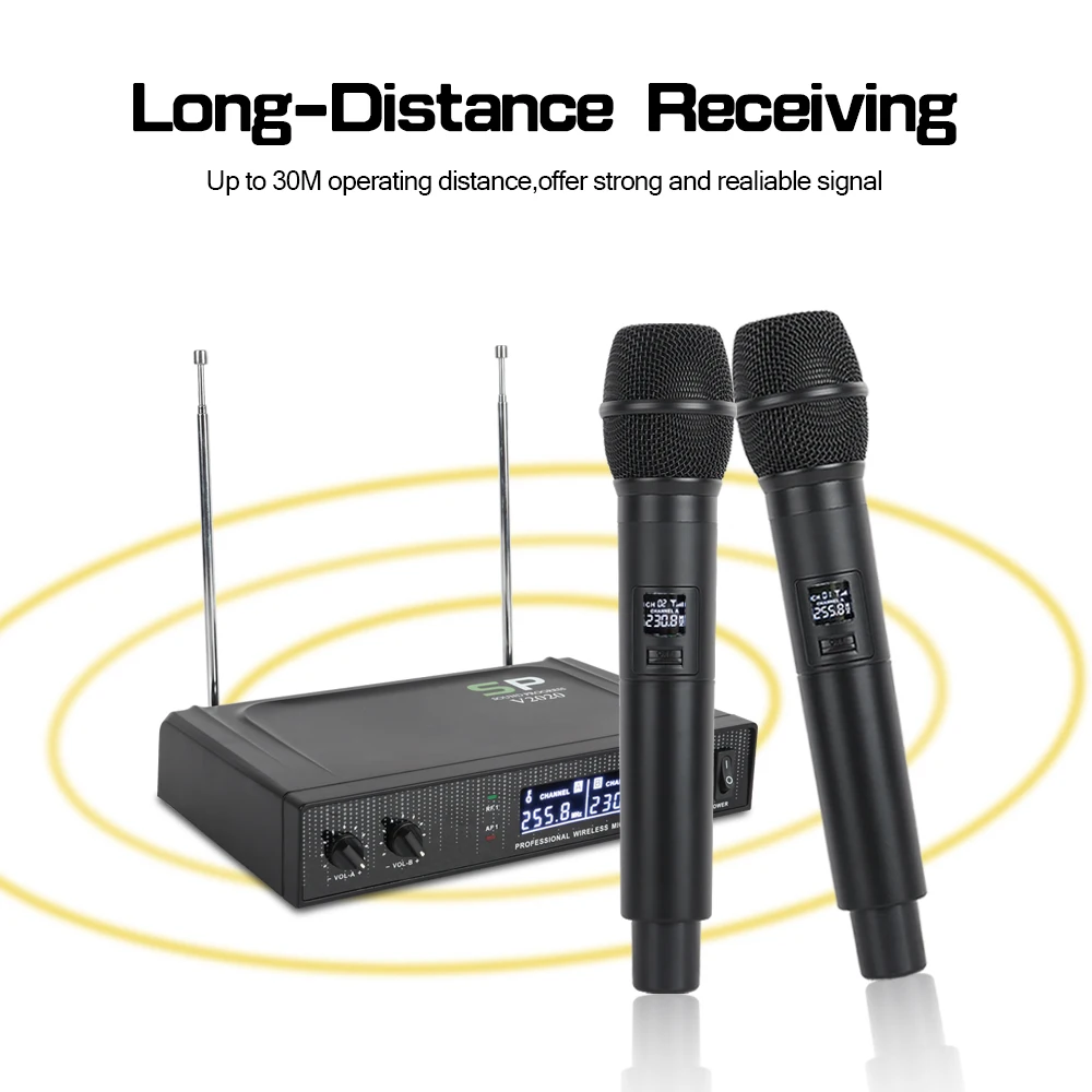 Беспроводной микрофон XTUGA V2020 с ручным микрофоном двухсторонний дизайн каналов