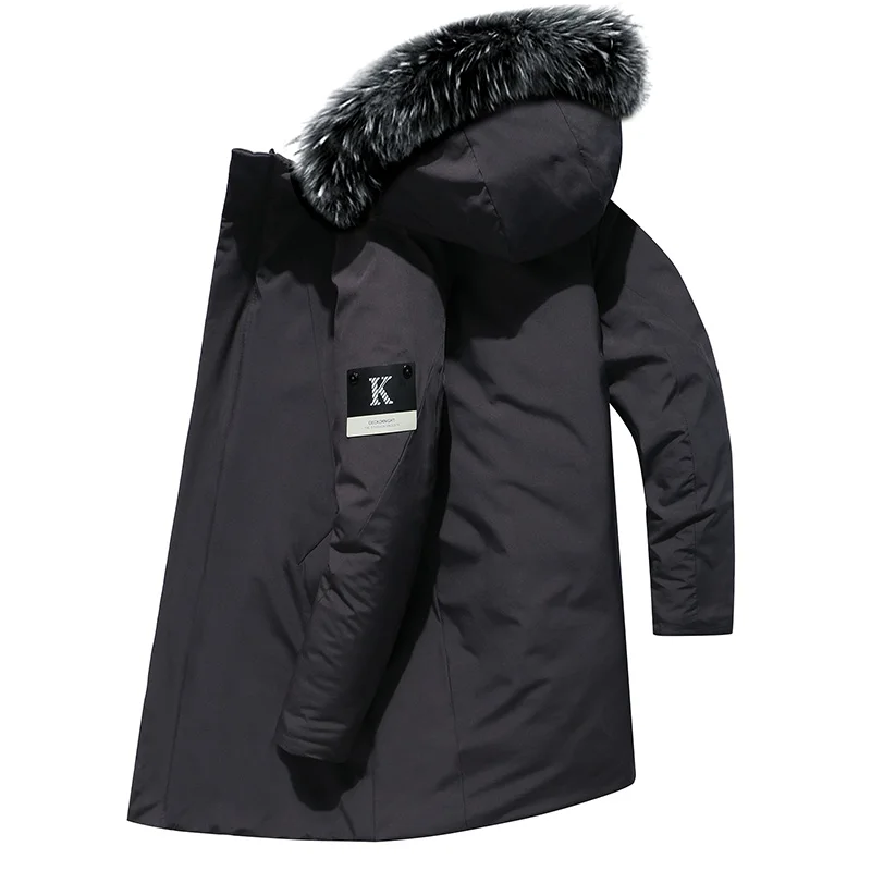 Winter Men jacket Casual Faux Fur Collar Long Thick Parkas Jacket Coat Men Outwear Hooded Pockets Waterproof Jackets Parka Men