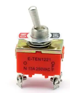 20 шт., встроенный переключатель на 12 мм, 4 контакта, 15 А, 250 В переменного тока