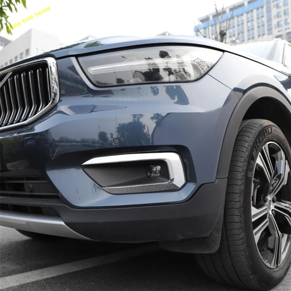 

Car Accessories Chrome Front Head Bumper Fog Lights Lamps Foglight Decoration Frame Cover Trim Fit For VOLVO XC40 2018 - 2021