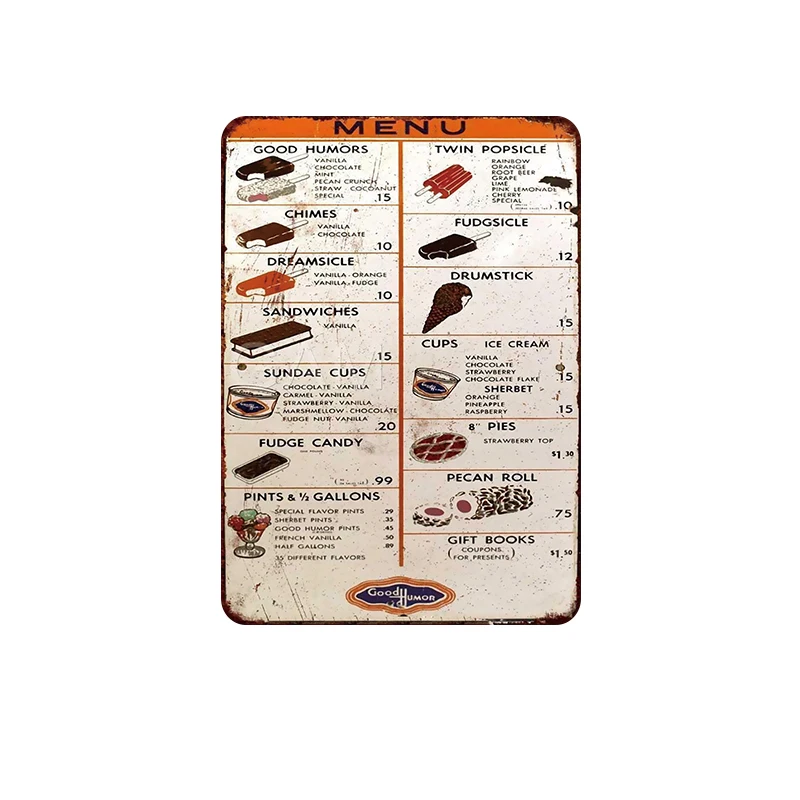 Пицца \ лед торт тусклый сум еда постер потертая шикарная жестяная металлическая