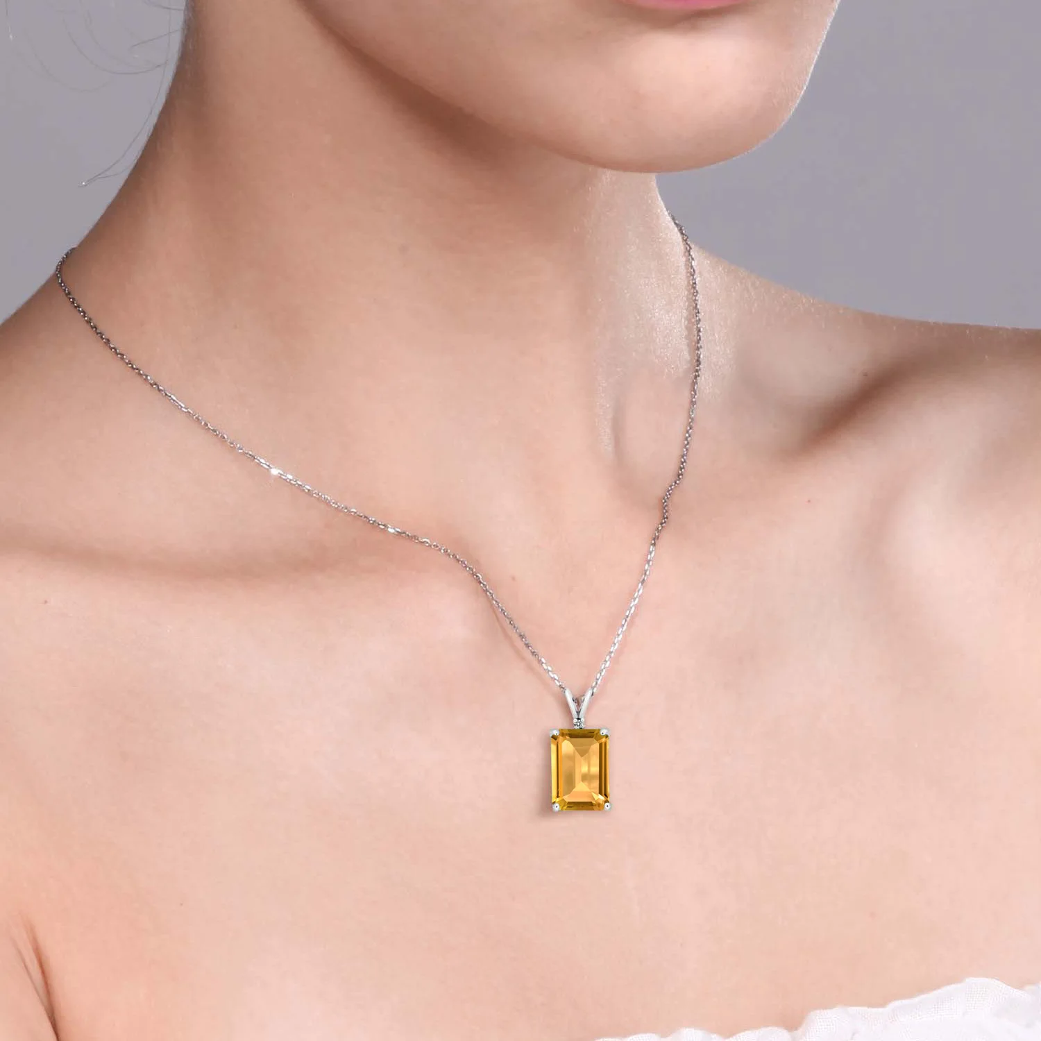GemStoneKing 8 22 Ct Изумруд натуральный желтый цитрин белый бриллиант серебро 925 пробы