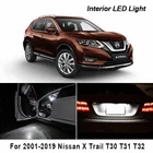 100% белый безошибочный светодиодный интерьер Купол Карта крыша свет комплект для 2001-2019 Nissan X Trail T30 T31 T32 для X-Trail светодиодный ные лампы