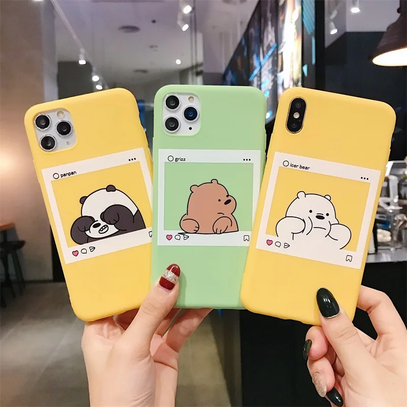 Cute Cartoon Funny Bear Panda Pattern Phone Case For iphone 11 Pro Max X XS XR 6 6S 7 8 Plus Soft TPU Back Cover Cases | Мобильные