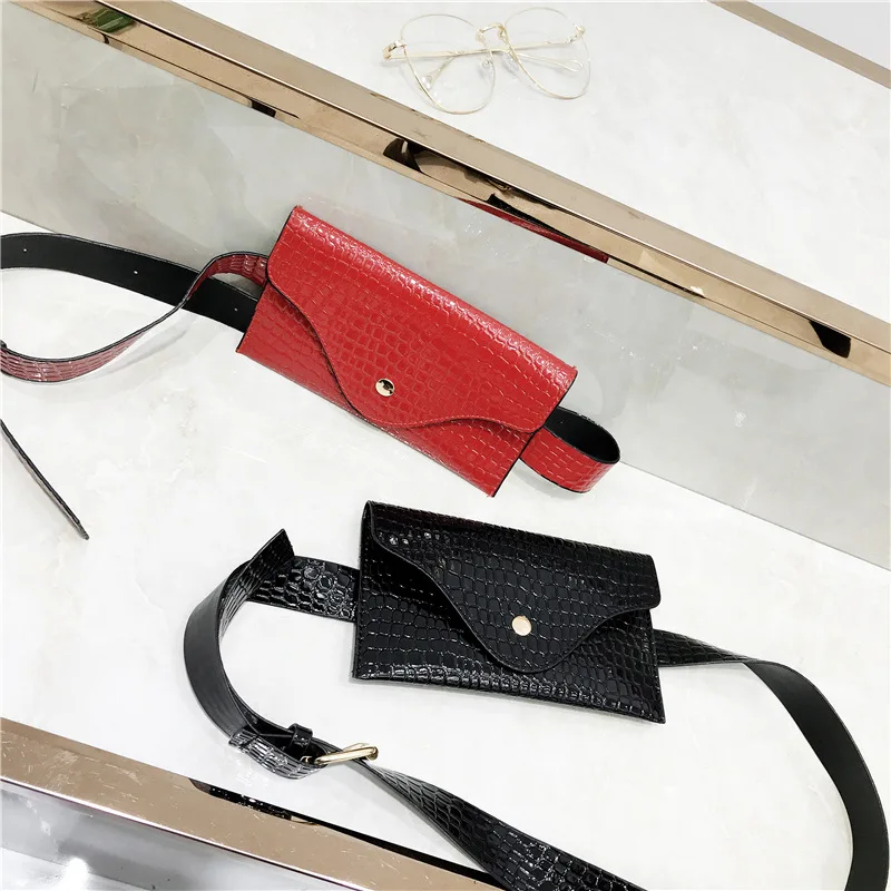 2019 крокодиловая поясная сумка женская кожаная модная однотонная полиуретановая