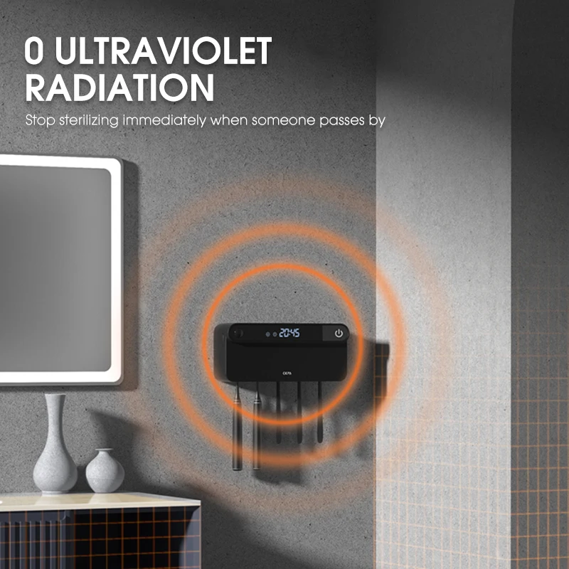 ONEUP Wall Mounted UV Toothbrush Holder Intelligent LED Display Automatic Toothpaste Squeezer Dispenser Bathroom Accessories Set | Дом и сад