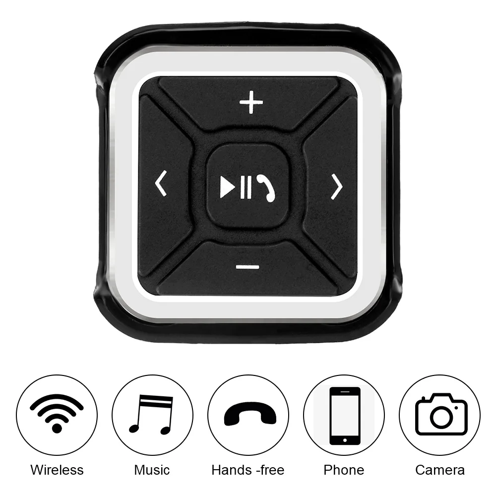 

For Android IOS Wireless Bluetooth for Media MP3 Music Play Smartphone Control Steering Wheel Remote Control Portable