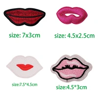 fashion and cute sexy lip kiss smooch love icon embroidered applique patches for clothing diy iron on badge on the backpack