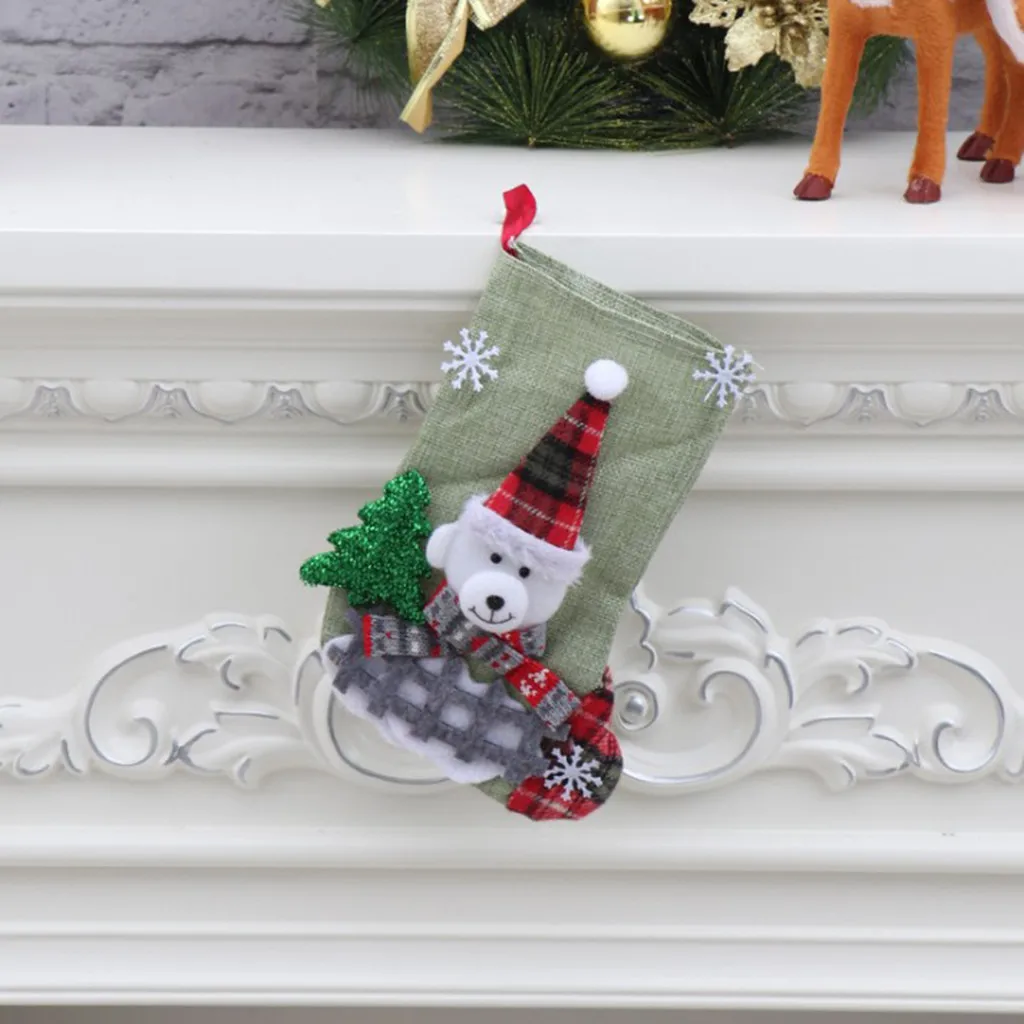 Christmas goods Candy Gift Bag Decoration Props Santa Claus Reindeer Snowman Socks Snowflake Decor Tree Hanging Ornaments F920 | Дом и сад