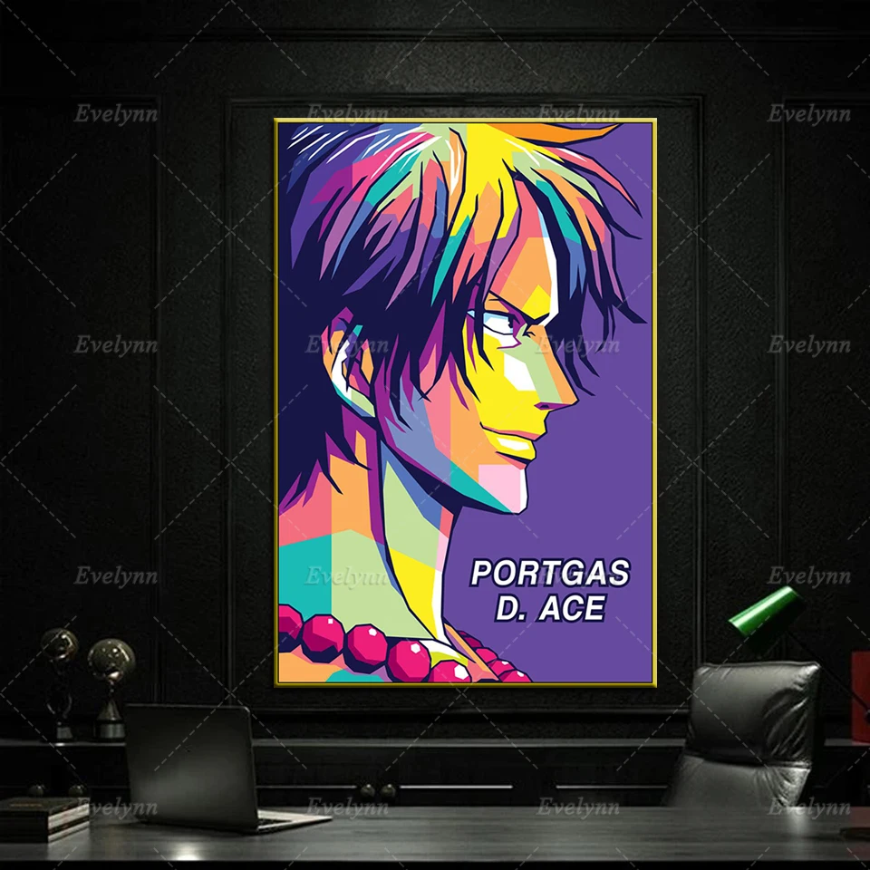 

Anime One piece Ace Canvas Poster Nordic Family Room Decor Pictures Modern Living Room Wall Art Decor Prints Painting Kids Gift