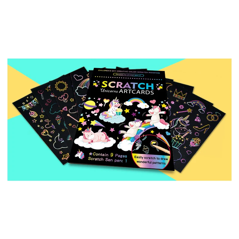 1 комплект Magic Цвет Радуга (динозавр/Единорог PirateCartoon скретч-бумага для живописи