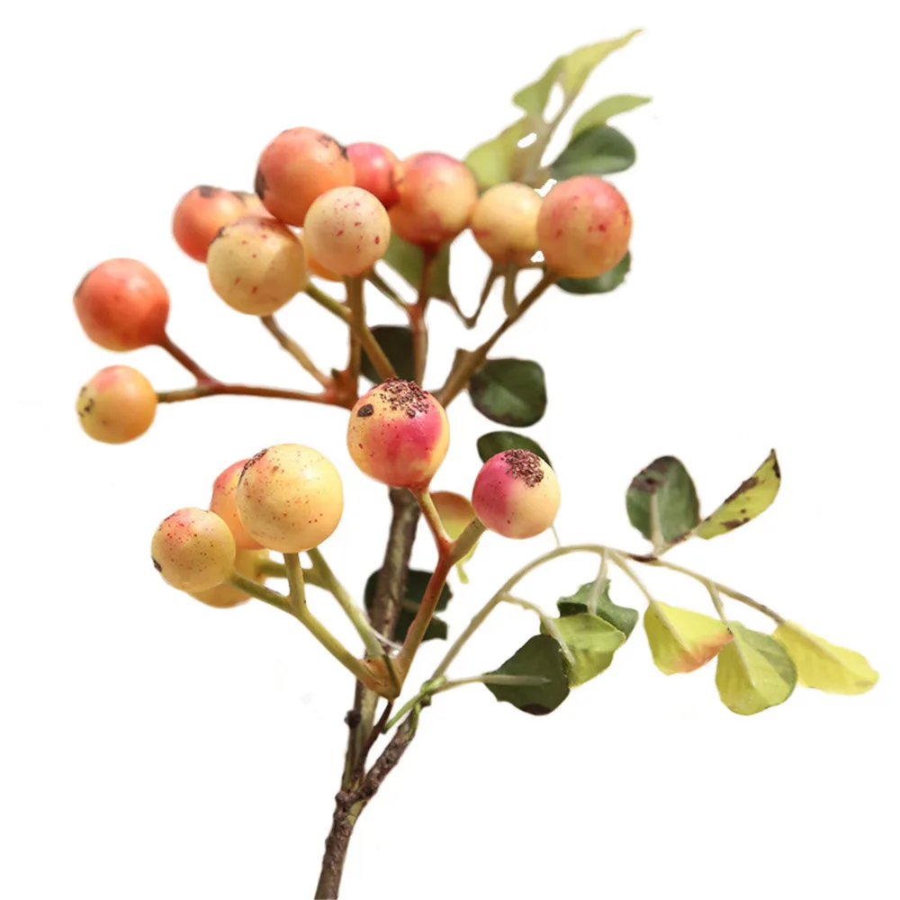 

1PC Artificial Flower Berry Harvest Autumn Grass Fake Orange Fruit Vase Home Decorations