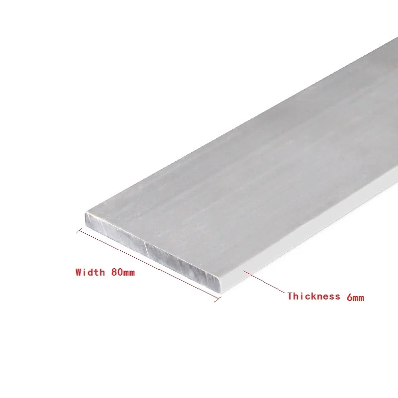 

1PC/LOT 6063-T5 Aluminium Alloy Plate Thickness 6mm*Width80mm Article Aluminum Oxidation Length 150-300MM
