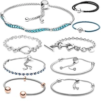 jewelry women 100 925 sterling silver bangle fit original pandora diy feminino charms beadeds accessories beads femme bracelets