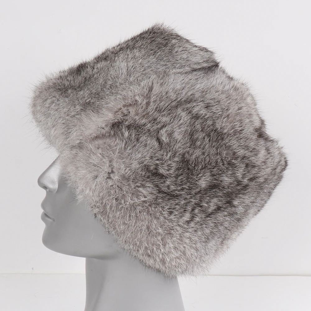 Шапка бомбер зимняя уличная мужская шапка из натурального кроличьего меха