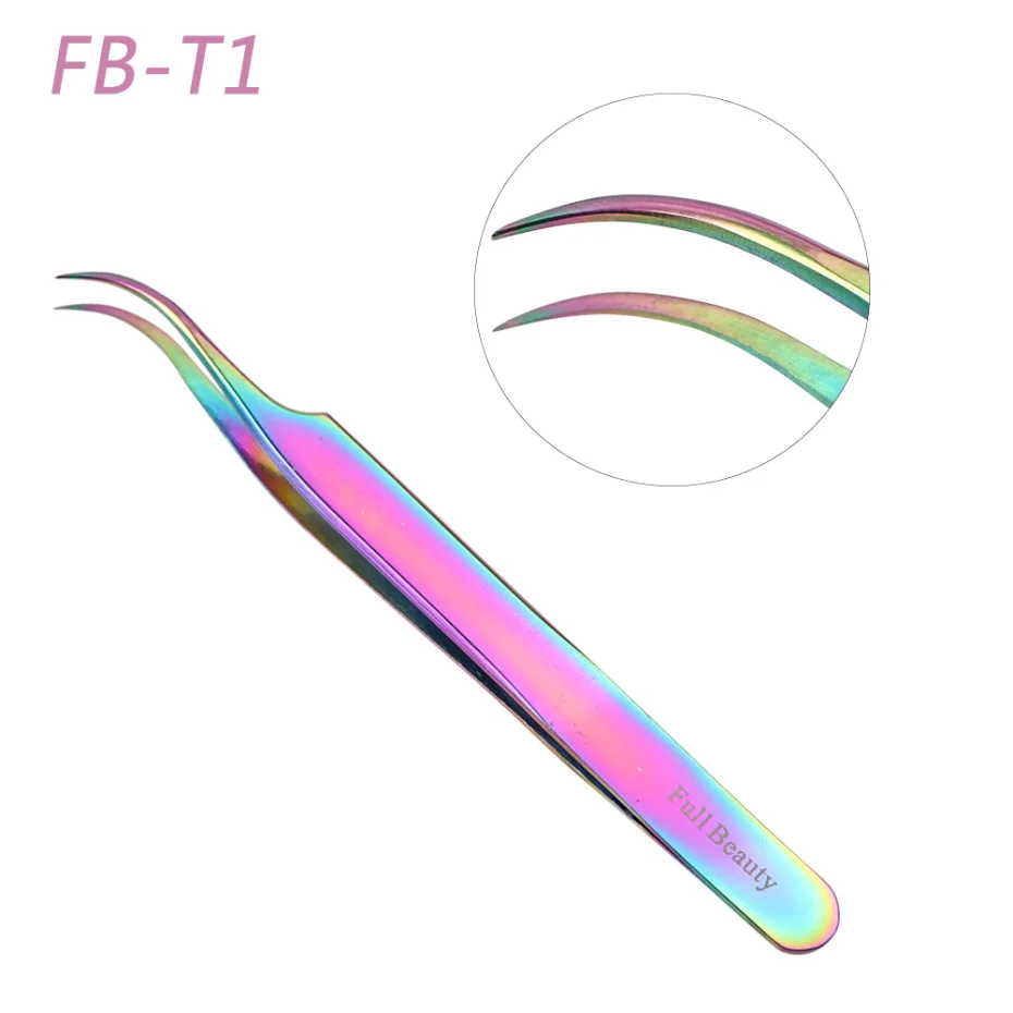 

NEW 1PCS Anti-static Stainless Steel Tweezers Professional Eyebrow Clips Rainbow Eyelash Extension Tweezers Makeup Tools