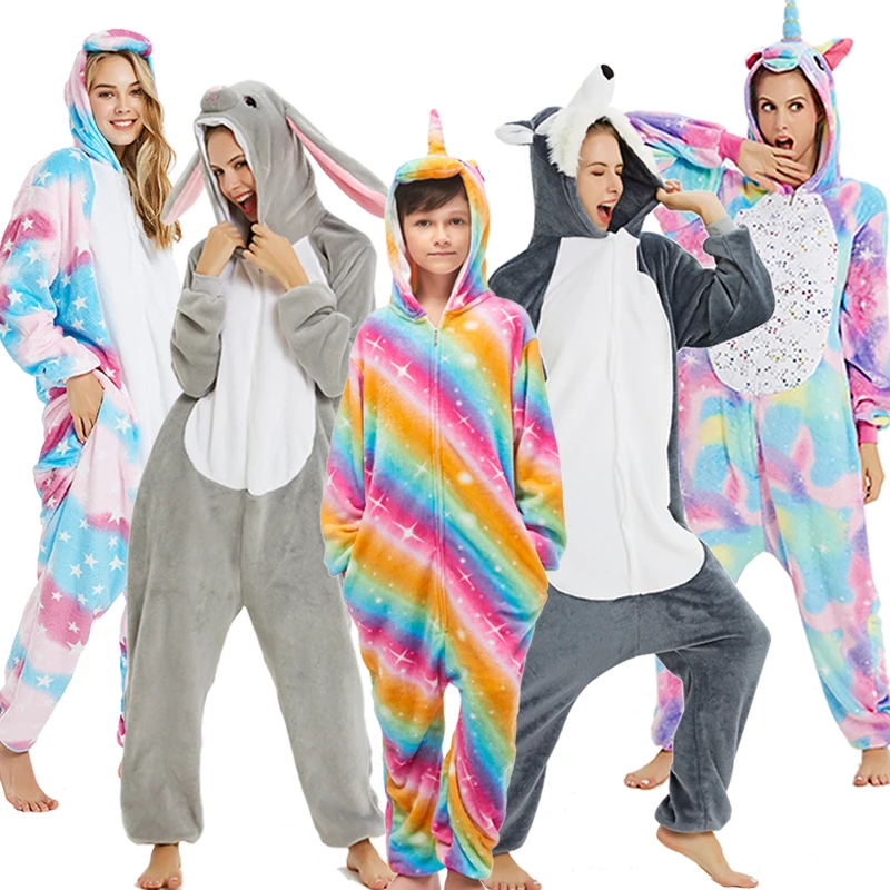 Для взрослых Аниме Kigurumi для женщин и мужчин в виде единорога детская пижама