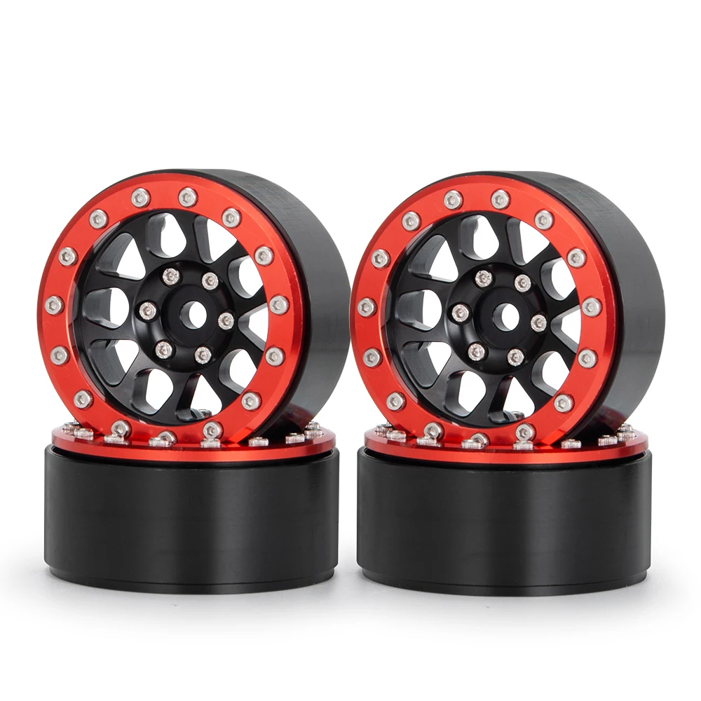 Red 4pcs AXSPEED 4 шт./компл. 1,9 дюйймовый сплав металлический обод колеса, фитинги для SCX10 D90 CC01 1/10 RC Гусеничный - Цвет: Red 4pcs