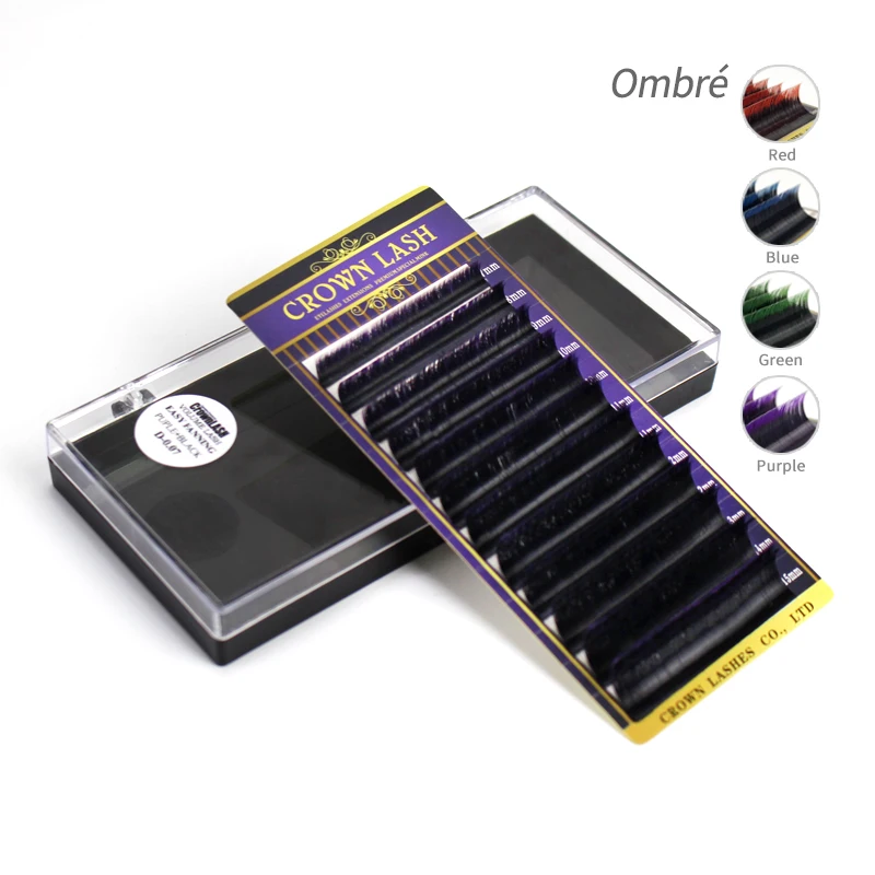 Накладные ресницы Темного оттенка Омбре фиолетового черного цвета 2 слоя легко растушевки объем ресниц 2021 Новое поступление глянцевые мягкие