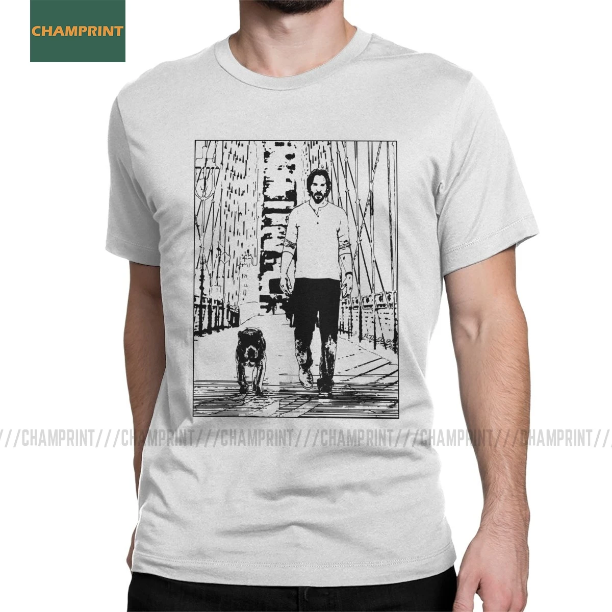 Джон фитиль Футболка мужская Keanu фильм Парабеллум собака пленка животных Ягу