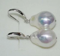 aa luster smooth rare white 11 12 mm baroque kasumi pearl dangle earring 925