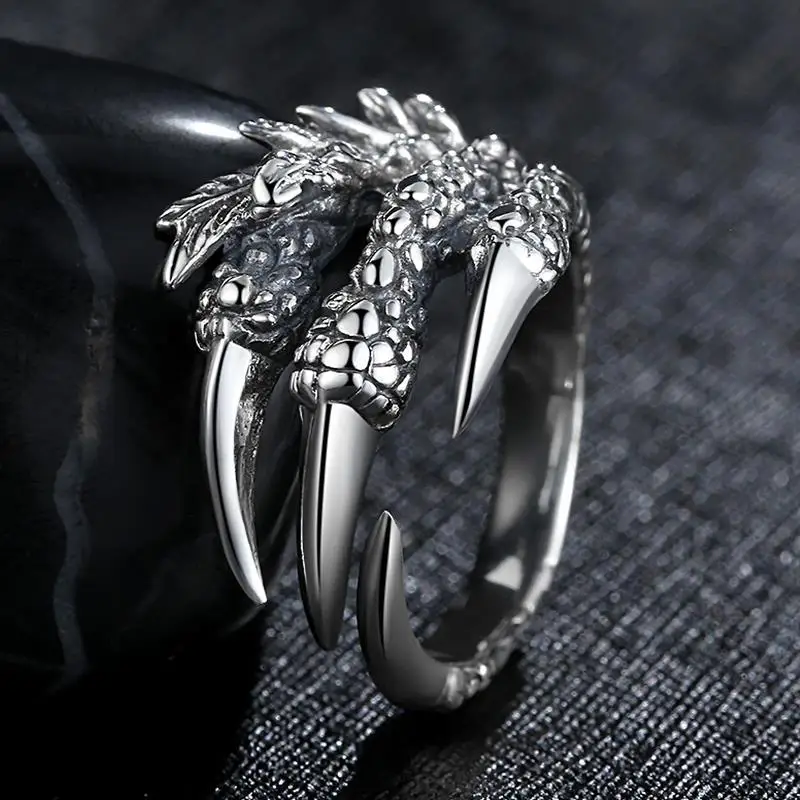

Очаровательное кольцо из чистого серебра S925 пробы, кольцо Yintai из серебра 925 пробы в стиле ретро, мужское кольцо с драконом, агрессивное мужск...