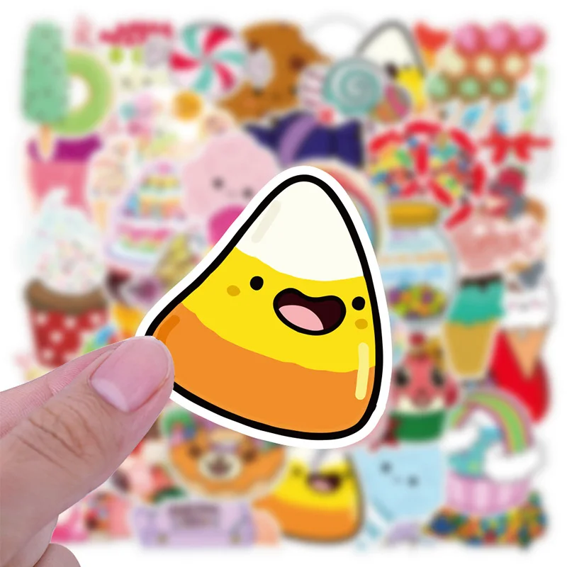50 шт./компл. красочные наклейки в виде конфет Kawaii с рисунком из мультфильма для