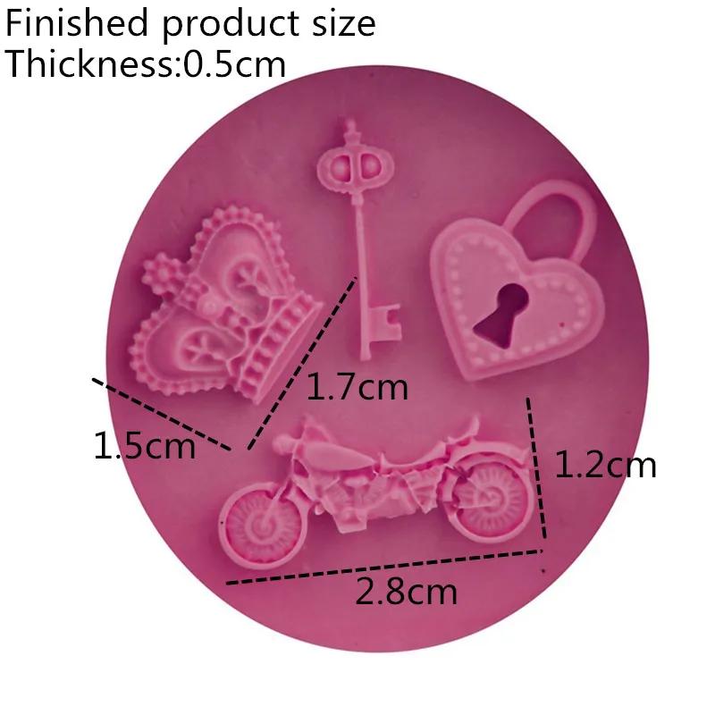 Сделай сам Мотоцикл Ключ Корона любовь замок форма кухонный инструмент для