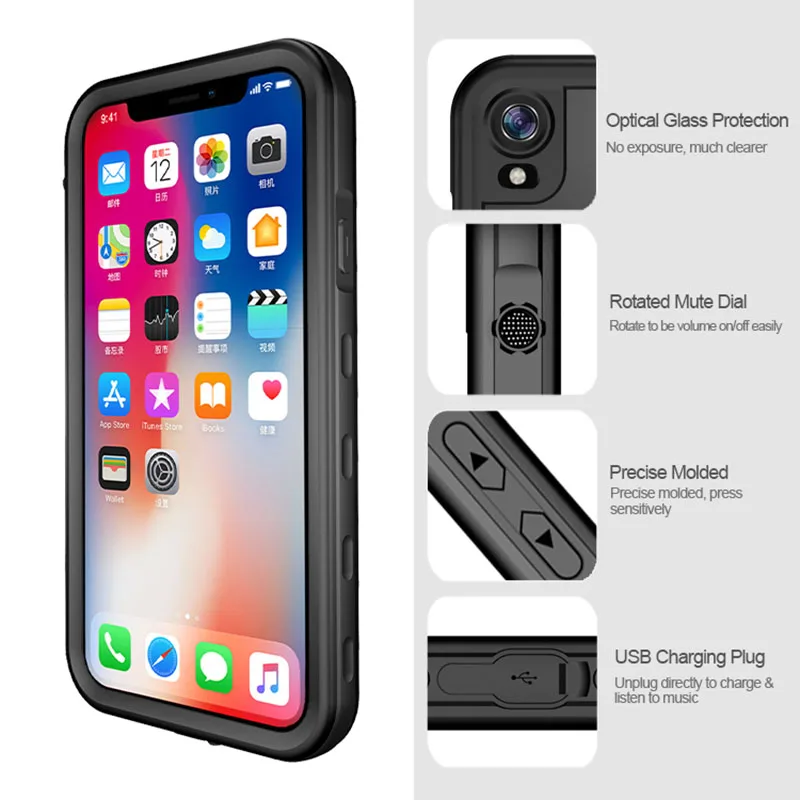 Водонепроницаемый чехол для iPhone X XS Max XR противоударный плавания дайвинга 6 S 7 8 Plus