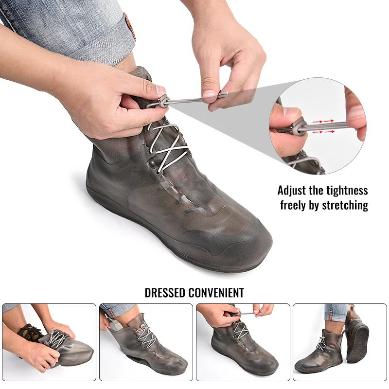 Elino ПВХ водонепроницаемые бахилы для путешествий галоши защиты от дождя