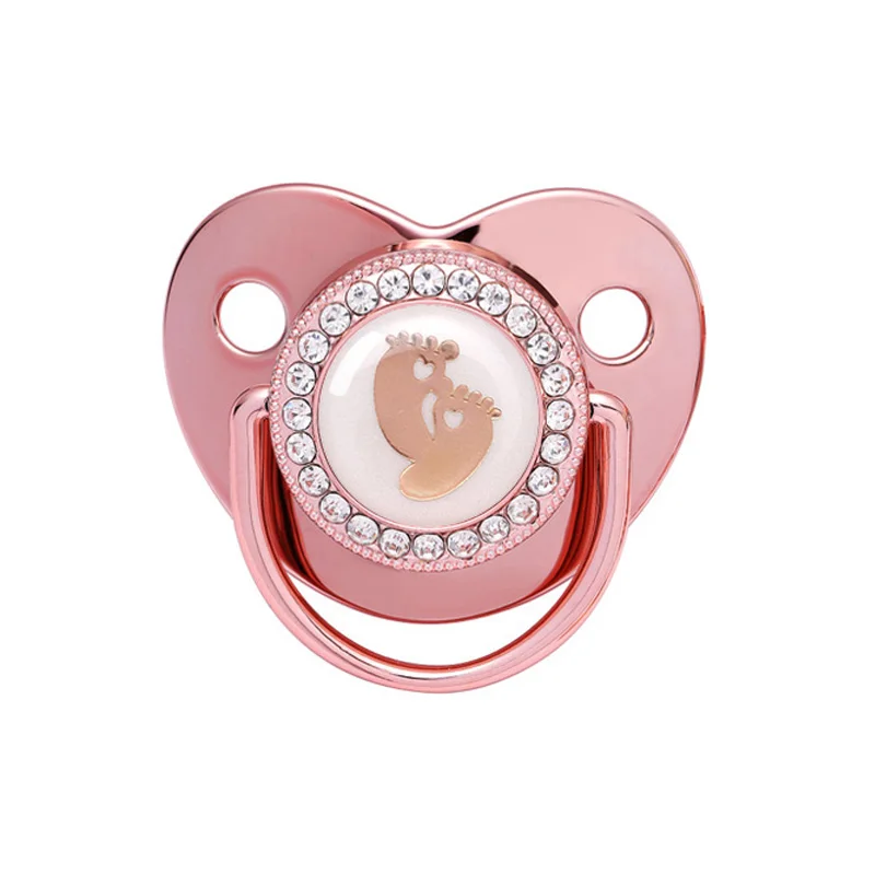 Новинка 2021 Детская соска розовое золото блестящий прорезыватель не содержит