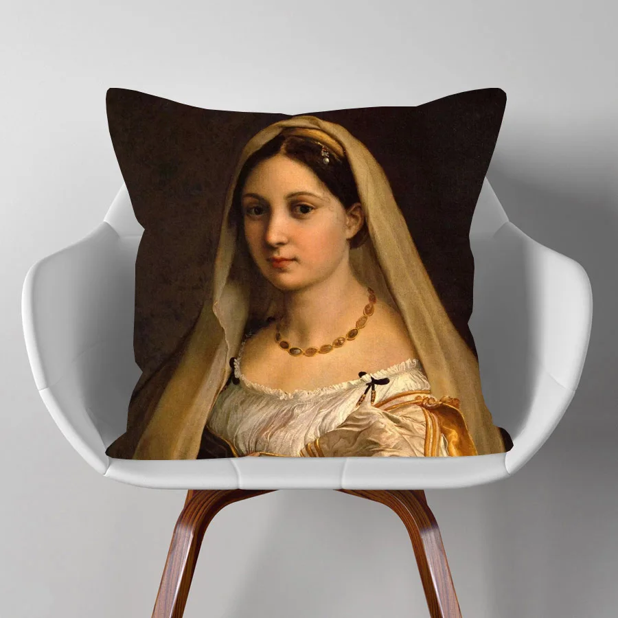 European Famous Oil Painting Portraits Art Cushion Covers Vintage Retro Home Decorative Cover Pillow Case For Sofa Car | Дом и сад