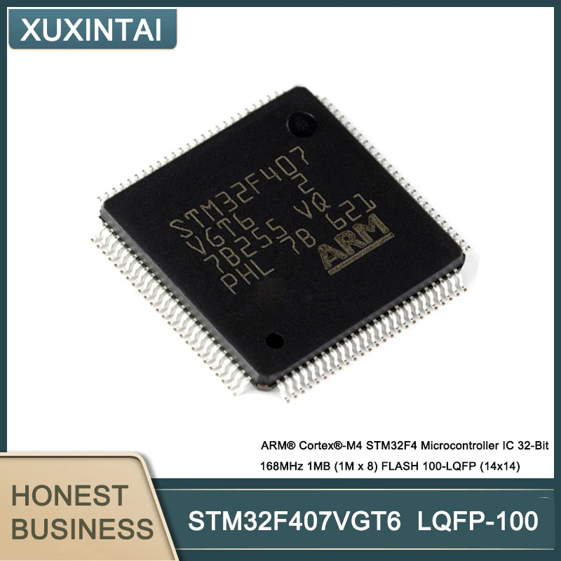 

10Pcs/Lot STM32F407VGT6 ARM® Cortex®-M4 STM32F4 Microcontroller IC 32-Bit 168MHz 1MB (1M x 8) FLASH LQFP-100 (14x14)