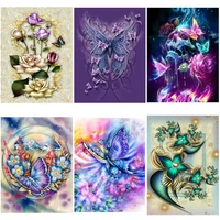 diy 5d diamond painting colorful flower diamond embroidery animal mosaic butterfly cross stitch full round drill home decor gift