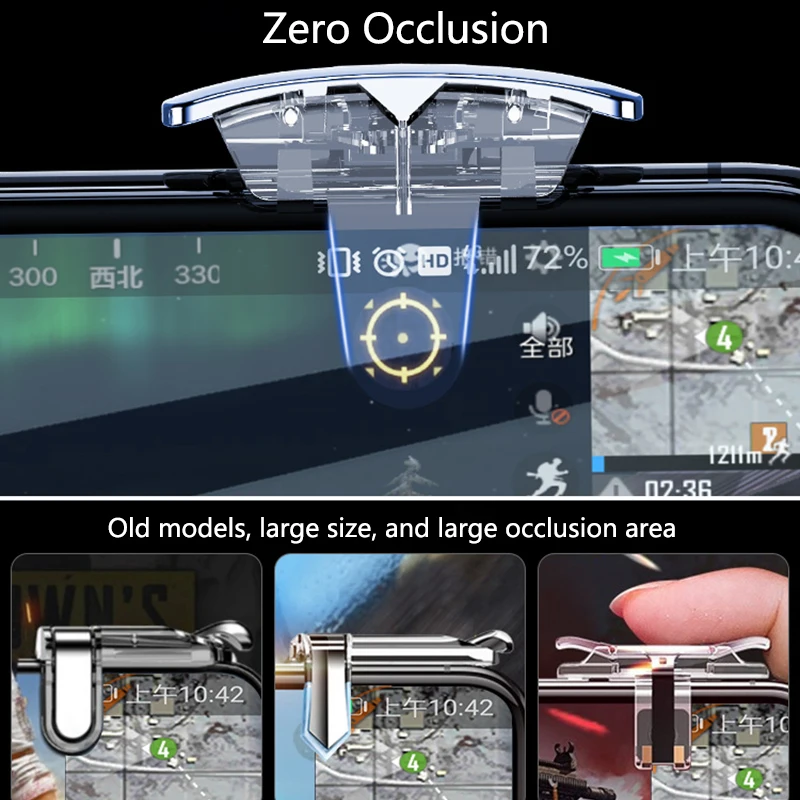 Прозрачный мини геймпад триггеры контроллер PUBG мобильный l1 r1 джойстик для