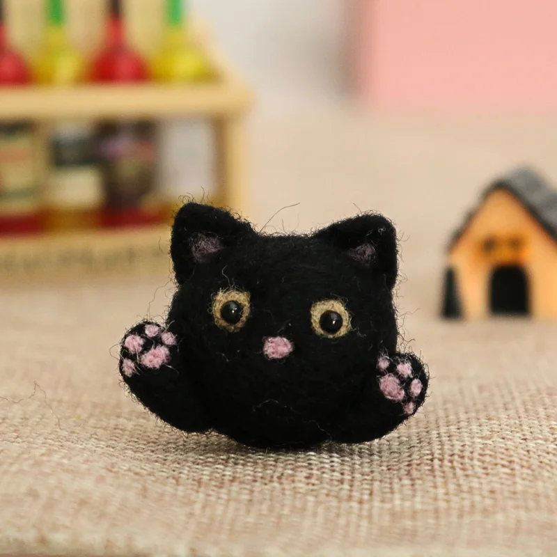 9 шт. один пакет DIY ручной работы кошка животных шерсть иглы фетр подарок ручной работы для друзей детей