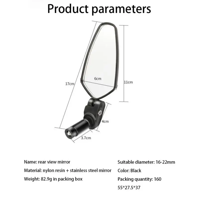 

1 bicycle adjustable rearview mirror Bicycle riding wide range rearview mirror reflector adjustable left and right mirror