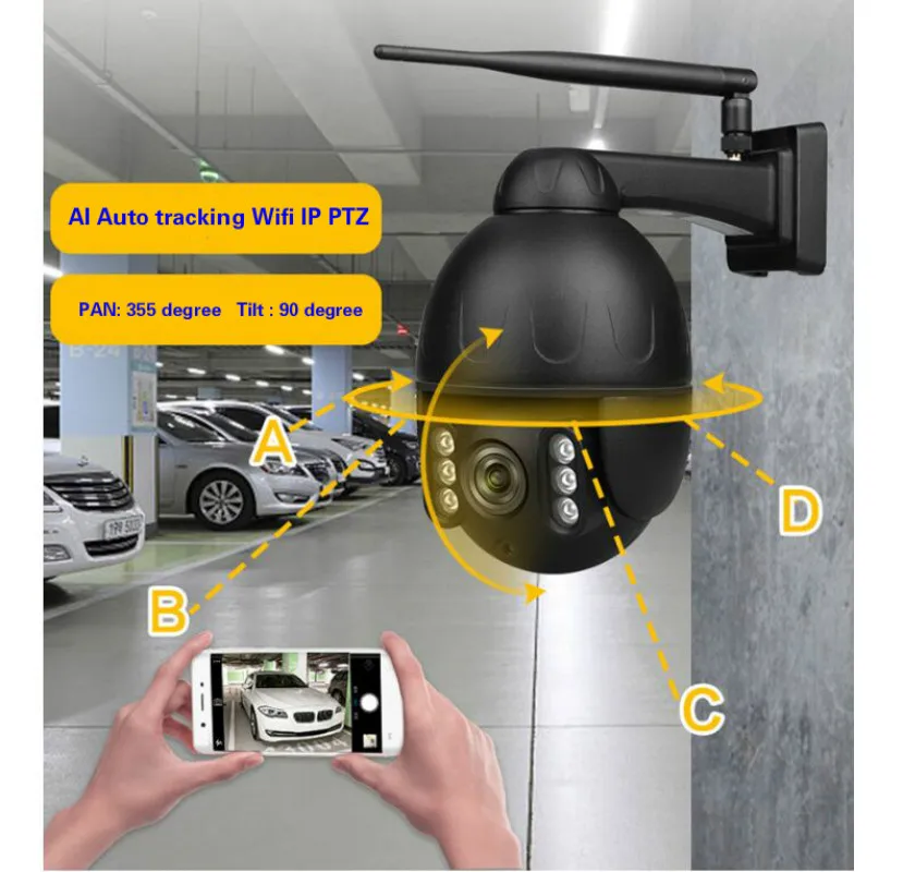 4K 8MP AI автоматическое слежение за провод wifi IP Скорость купол Камера s P2P ИК ночного
